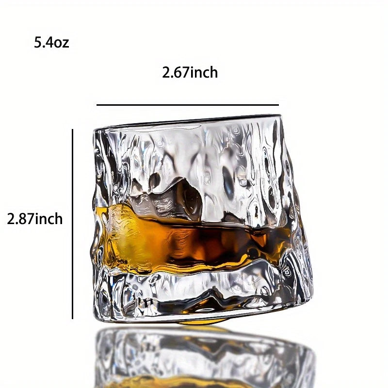 Rotary Whiskey Tumbler 5.4oz Glass Spinning Whisky Cup for Home Bar Restaurant