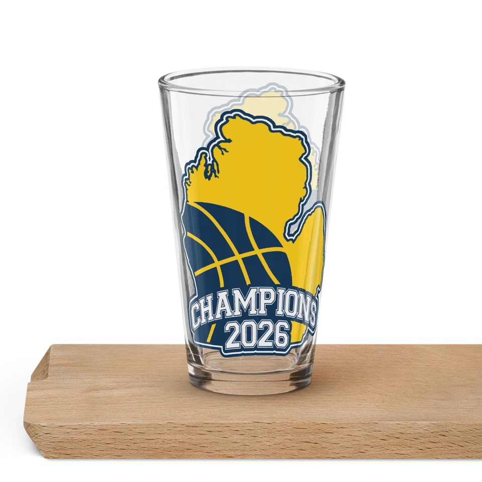 Michigan Champions Basketball 2026 College shaker pint glass